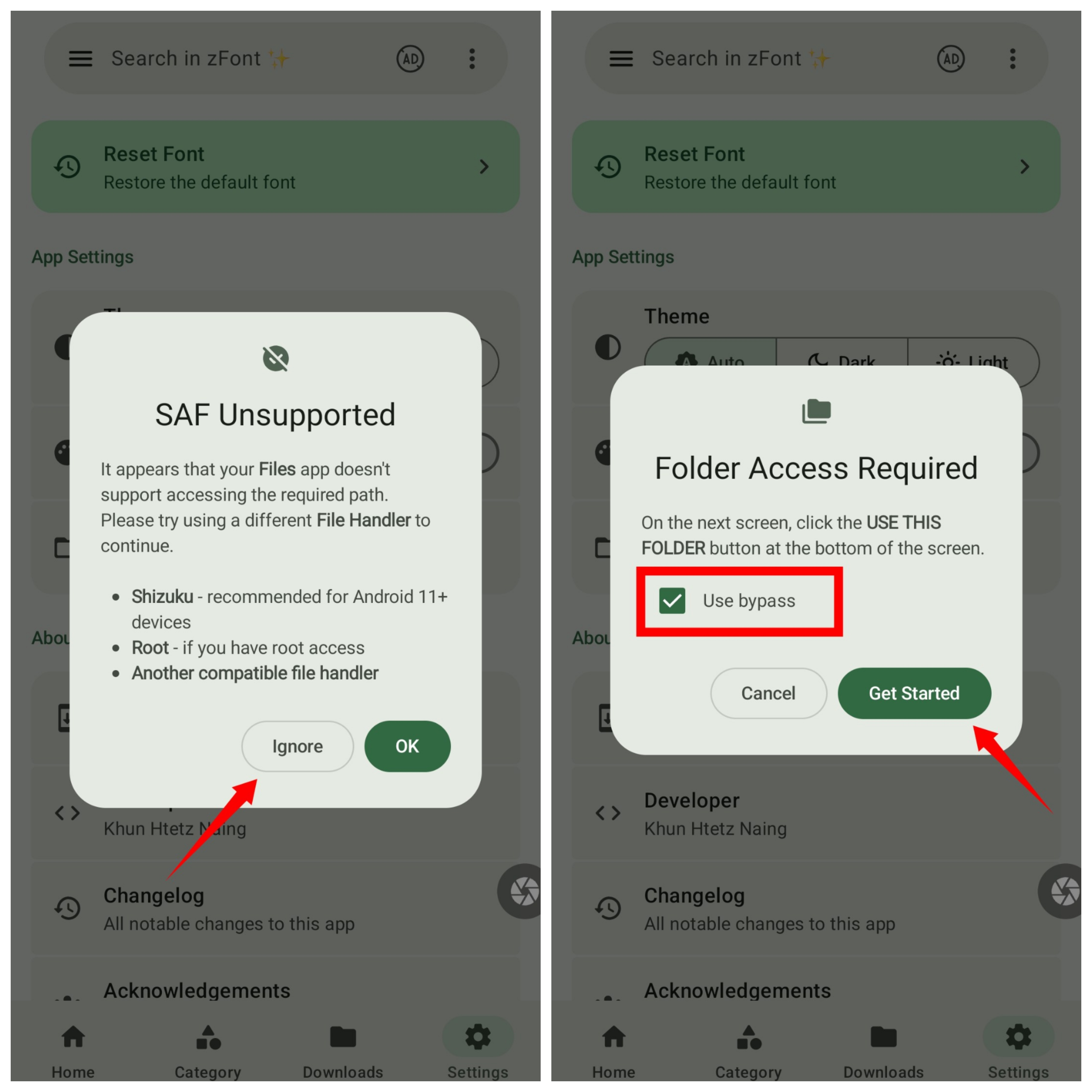 Ignore SAF Unsupported